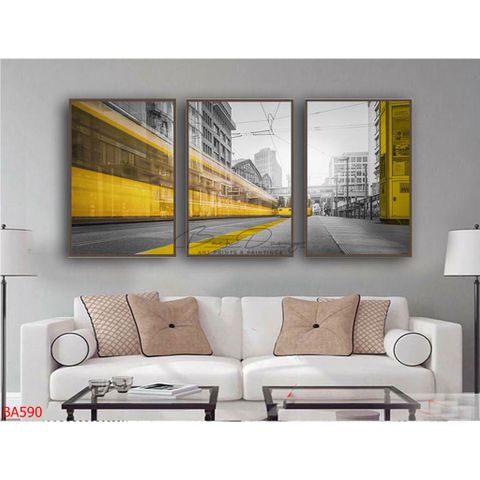  Bộ 3 bức tranh Tàu điện BA590 