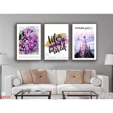  Tranh trang trí bộ 3 bức quote BA610 