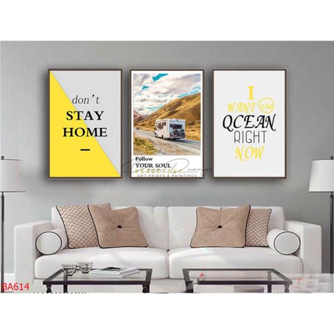  Tranh trang trí bộ 3 động lực BA614 