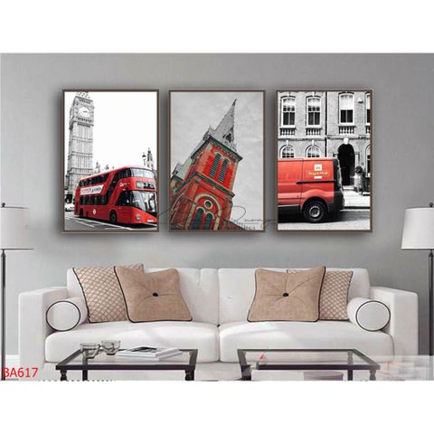  Tranh trang trí bộ 3 hiện đại BA617 