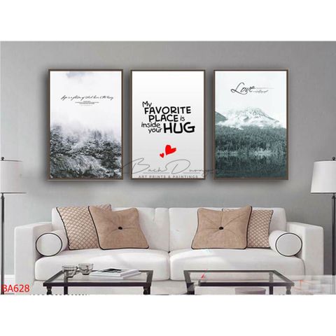  Tranh bộ ba bức trang trí rừng cây BA628 