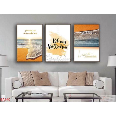  Tranh trang trí bộ ba vê biển đẹp BA640 