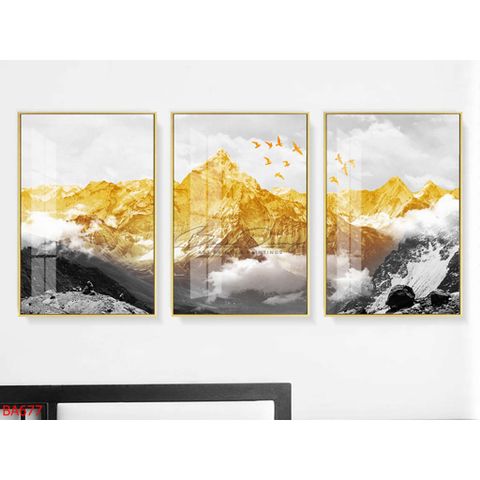  Tranh trang trí bộ ba bức núi BA677 