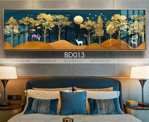  Bức tranh dài phong cảnh núi rừng trừu tượng BD013 