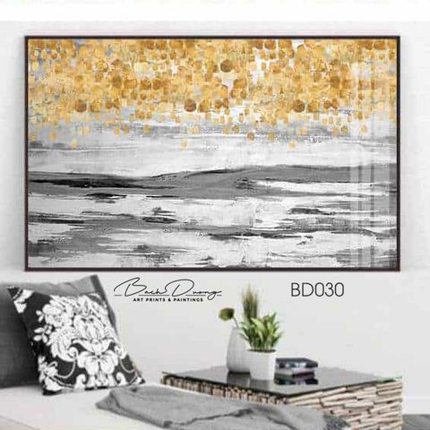  Tranh trừu tượng vàng xám BD030 