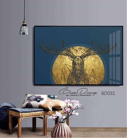  Tranh dài hình học con hươu BD033 