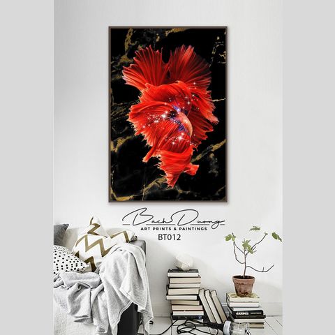  Tranh khổ dọc cá chọi nghệ thuật BT012 