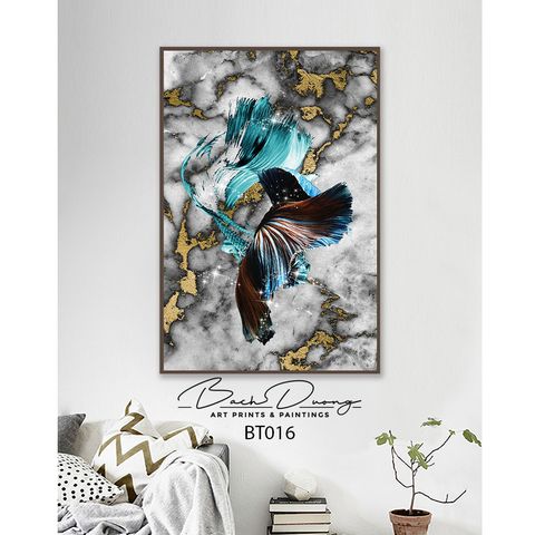  Tranh khổ dọc cá chọi nghệ thuật BT016 