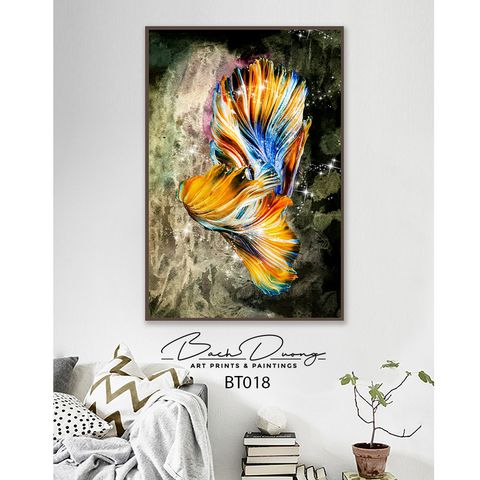  Tranh khổ dọc cá chọi nghệ thuật BT018 