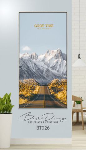  Tranh khổ dọc con đường và núi BT026 