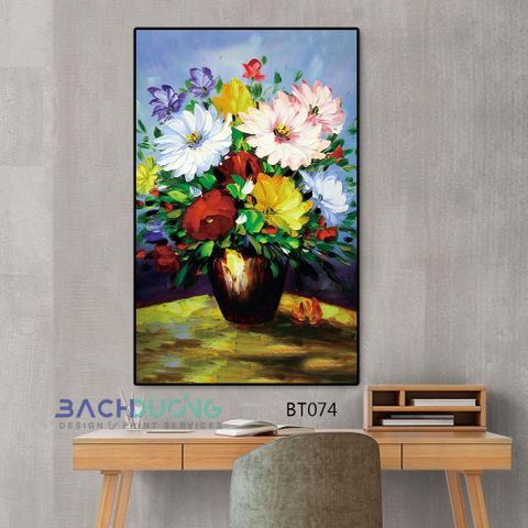  Tranh treo tường tĩnh vật hoa đẹp BT074 