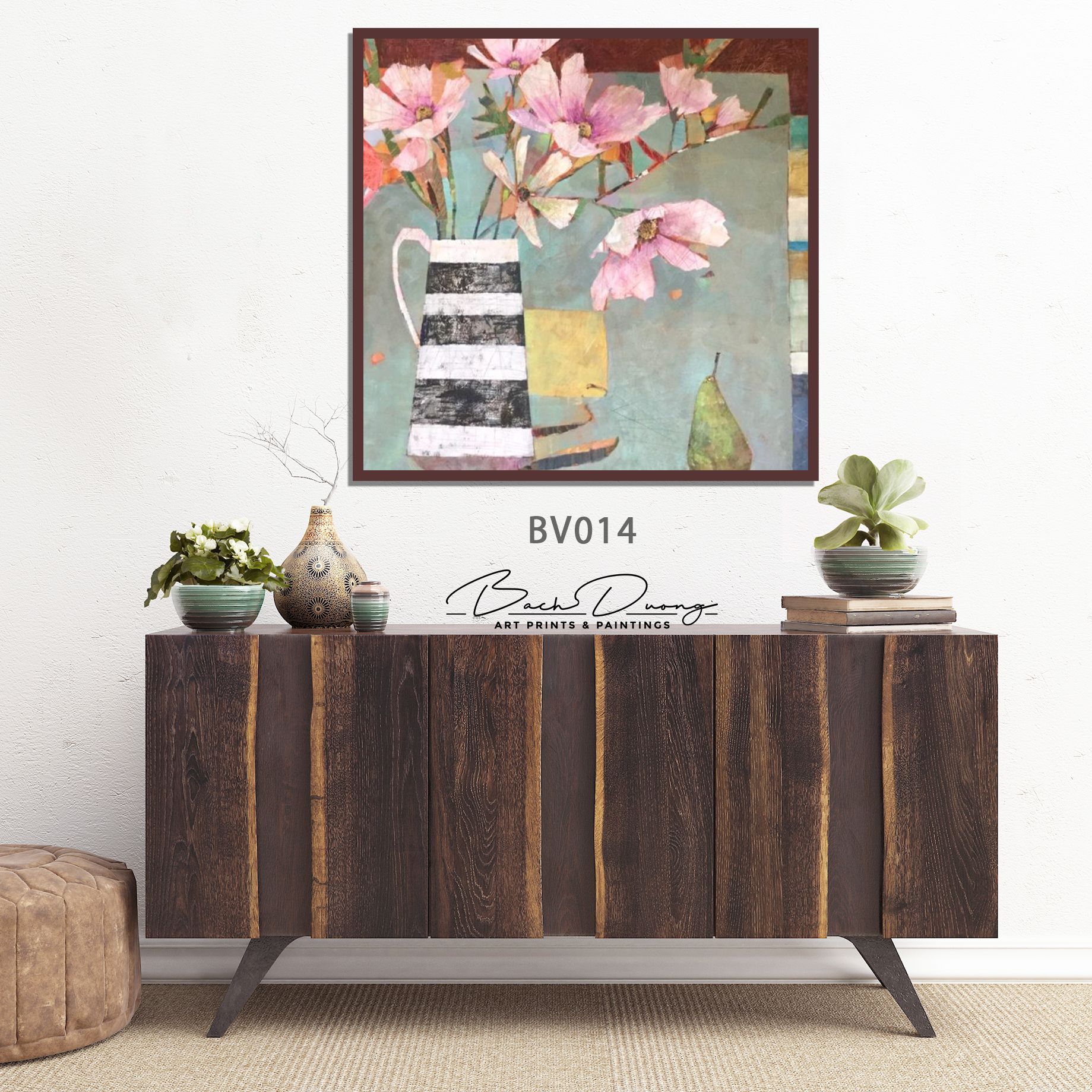  Tranh trang trí Bình Hoa BV014 