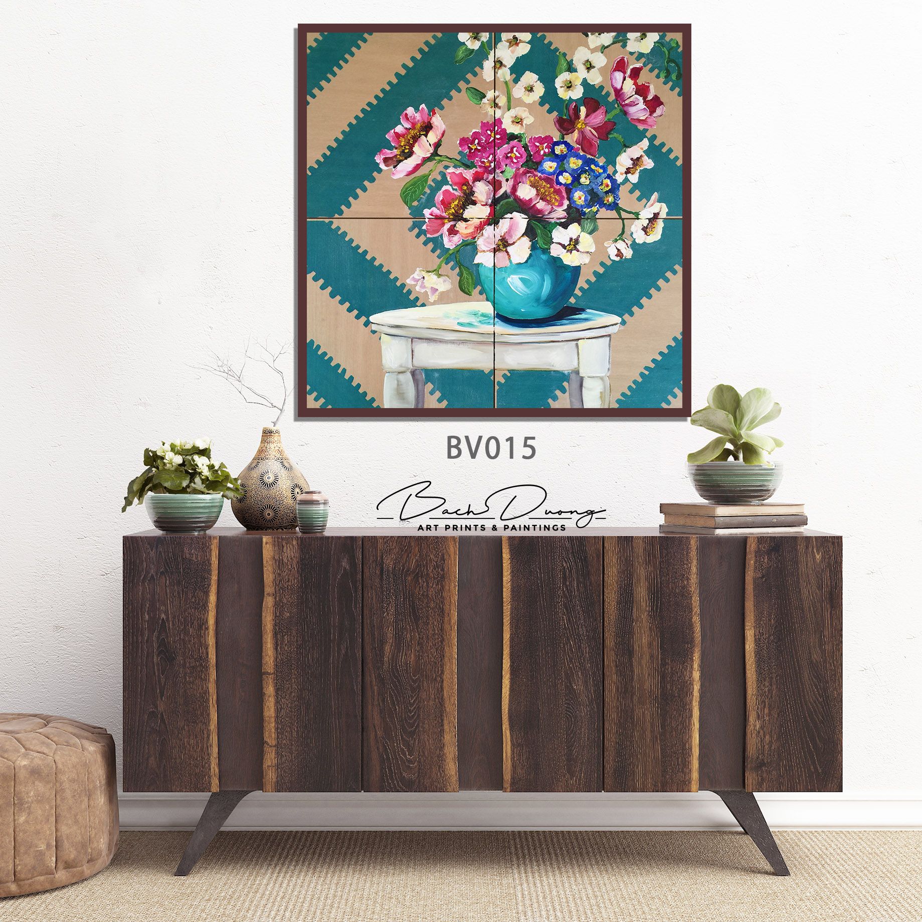  Tranh trang trí Bình Hoa BV015 