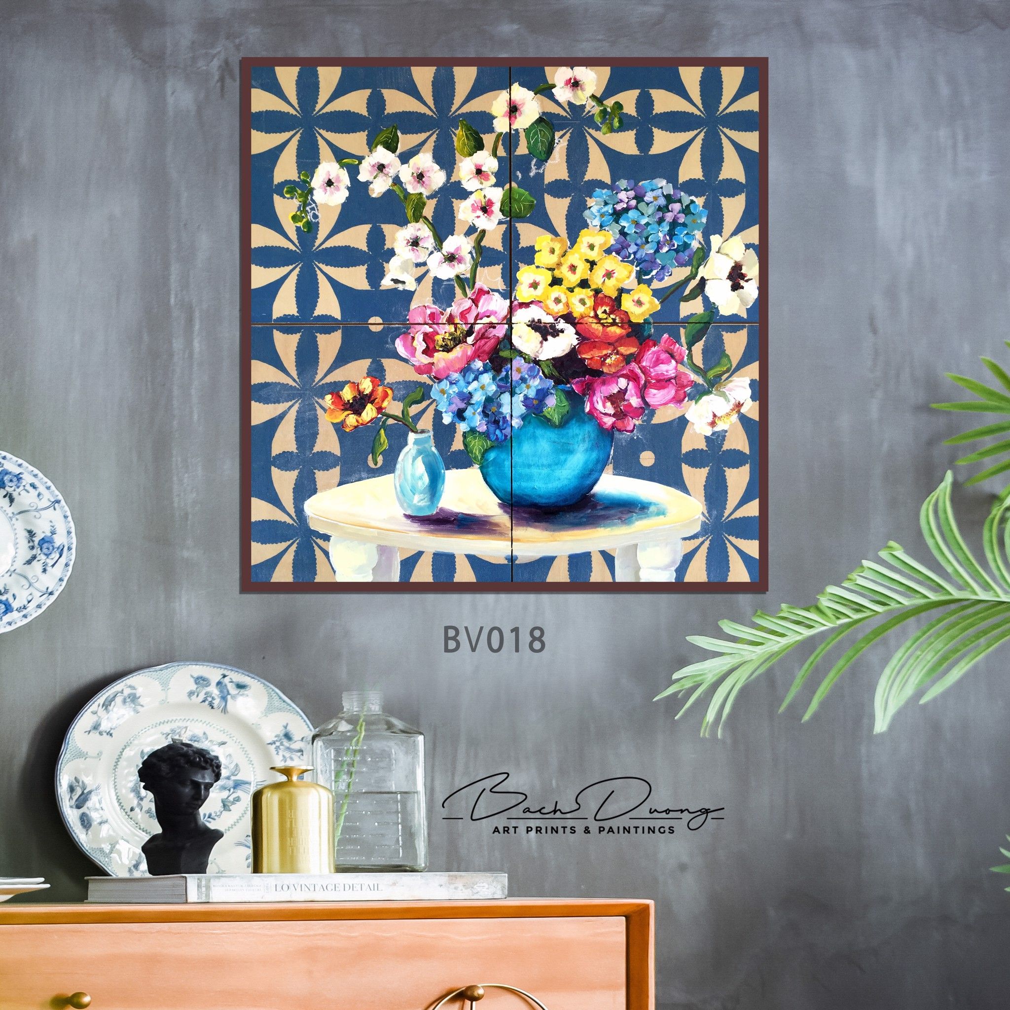  Tranh trang trí Bình Hoa BV018 