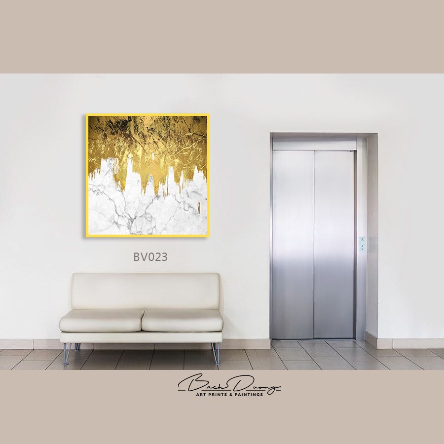  Tranh trang trí trừu tượng vàng kim BV023 