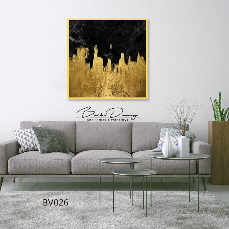  Tranh trang trí trừu tượng ánh vàng BV026 