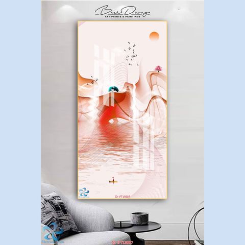  Tranh khổ dọc trừu tượng cây cỏ FT15007 