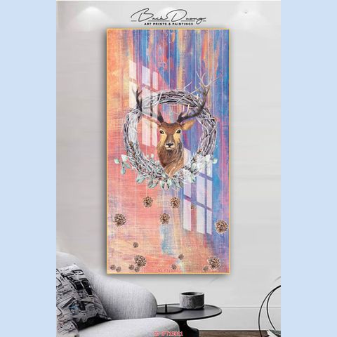  Tranh khổ dọc con hươu FT15011 