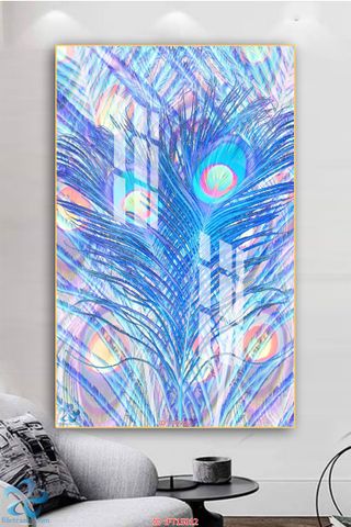  Tranh khổ dọc lông công FT15012 