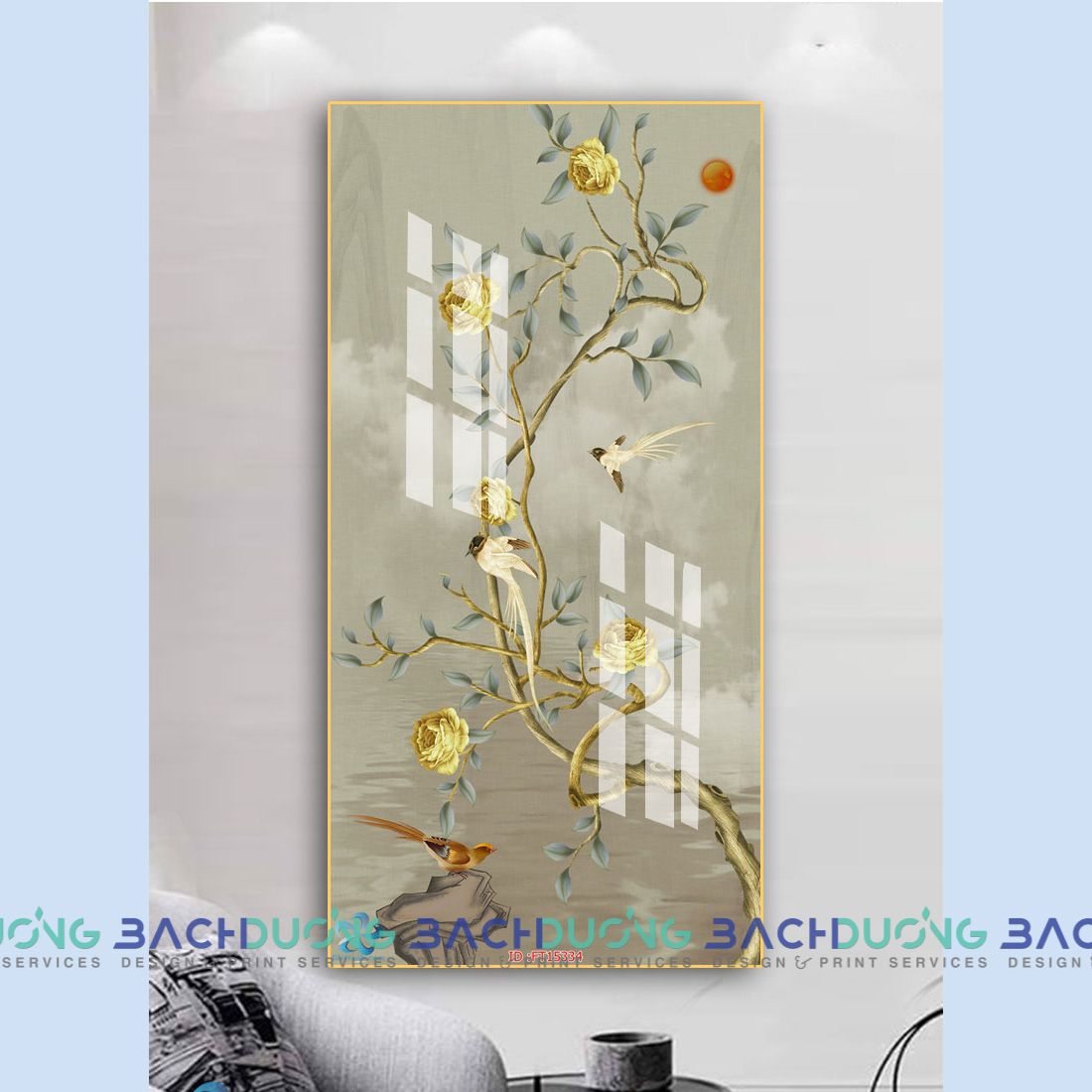  Tranh trang trí hoa lá  FT15334 