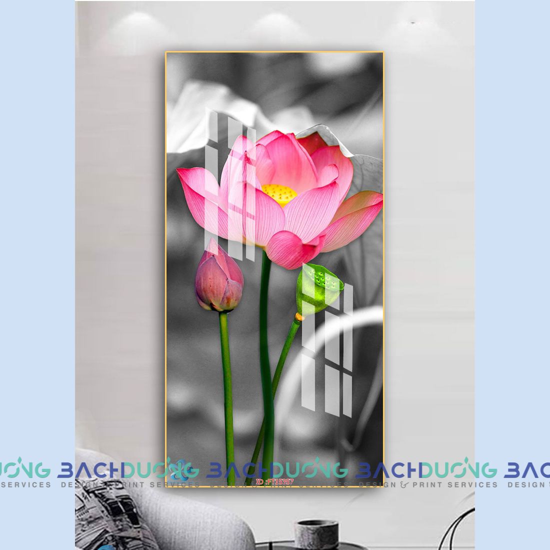  Tranh trang trí hoa sen FT15357 