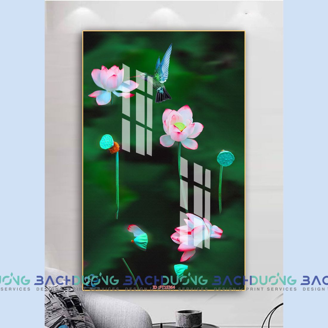  Tranh trang trí hoa sen  FT15364 