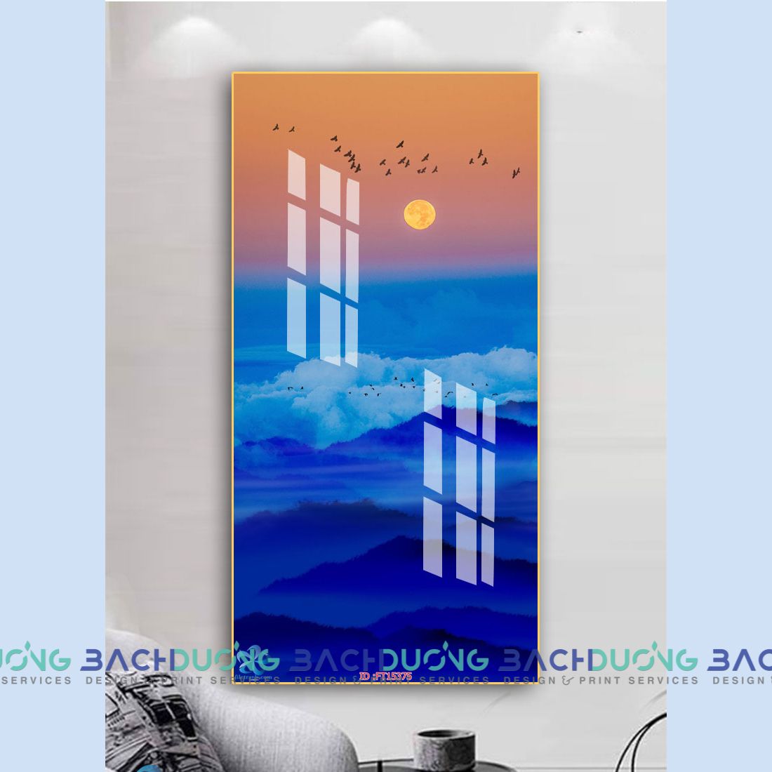  Tranh trang trí bầu trời hoàng hôn  FT15375 