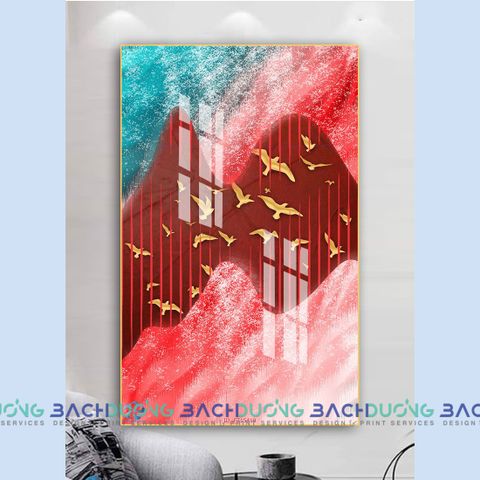  Tranh tráng gương khổ dọc trừu tượng FT15419 