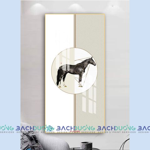  Tranh trang trí con ngựa và hình học FT15482 