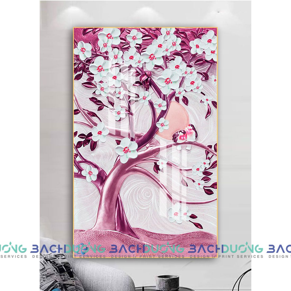  Tranh trang trí cây hoa rực rỡ FT15496 