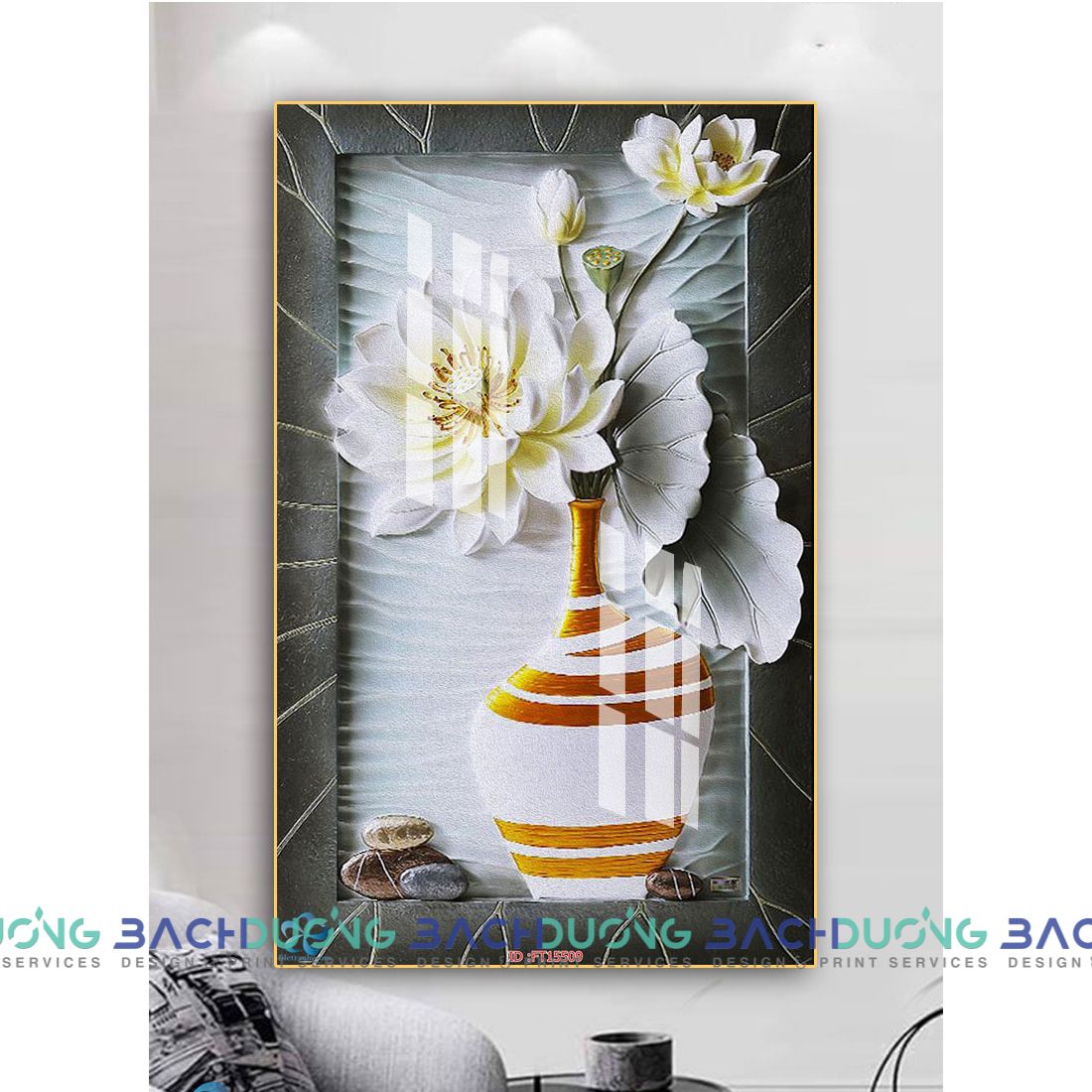  Tranh trang trí bình hoa sang trọng FT15509 