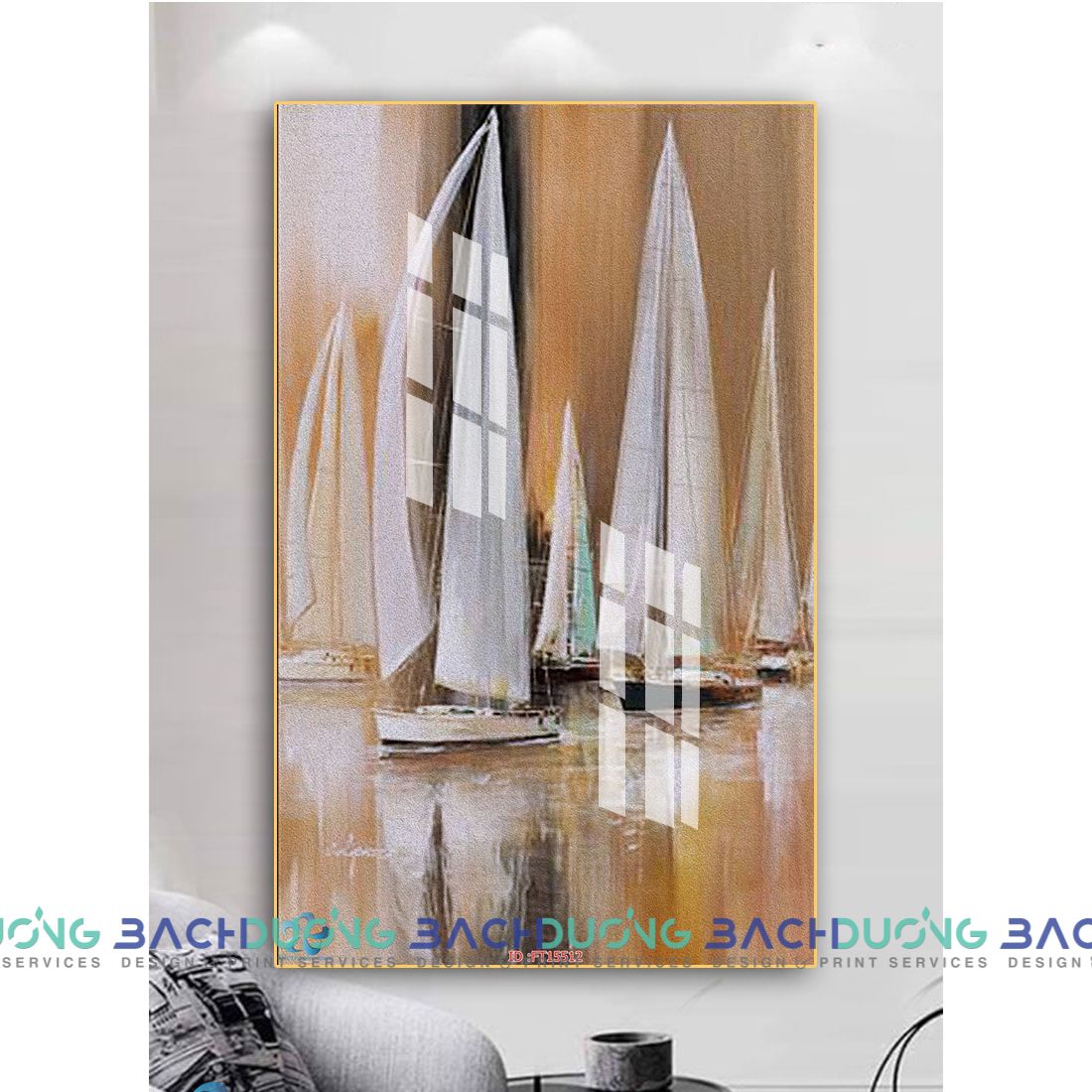  Tranh thuyền buồm trên biển FT15512 