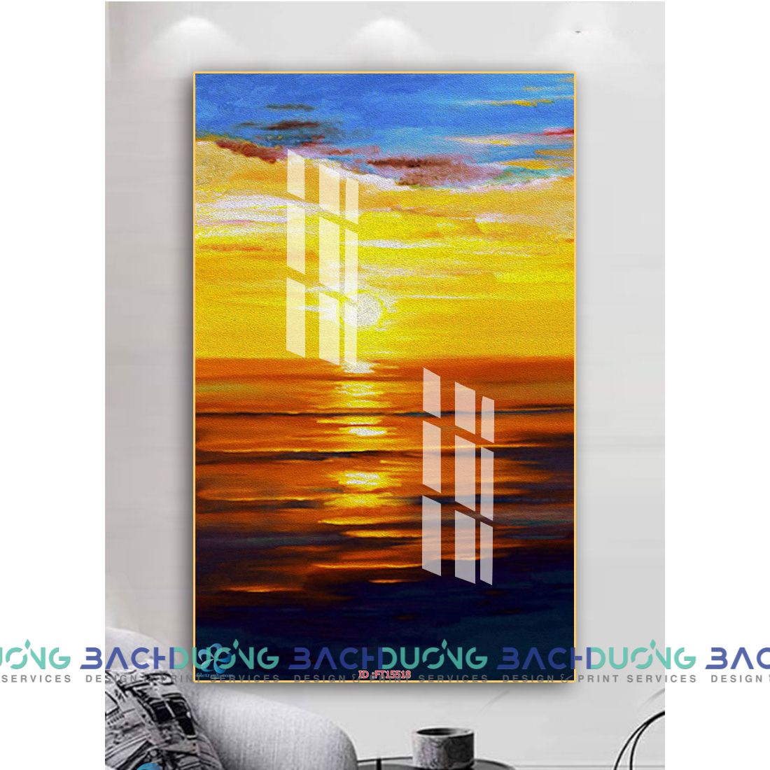  Tranh mặt biển khi hoàng hôn FT15518 