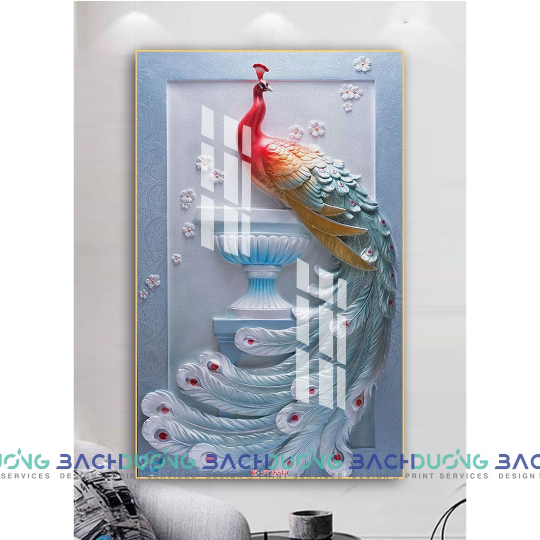  Tranh chim công ấn tượng FT15519 