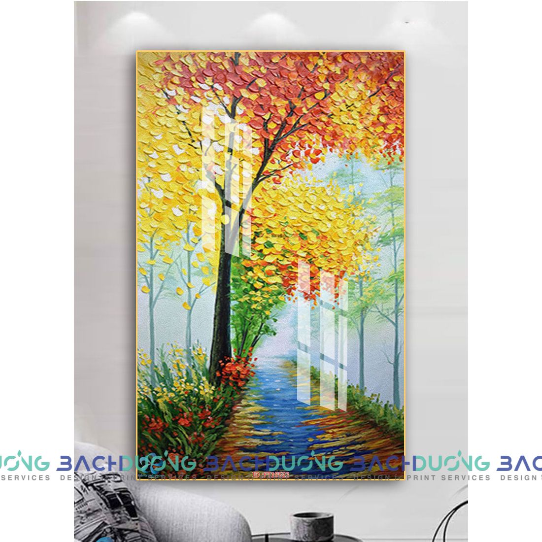  Tranh con đường mùa thu FT15522 