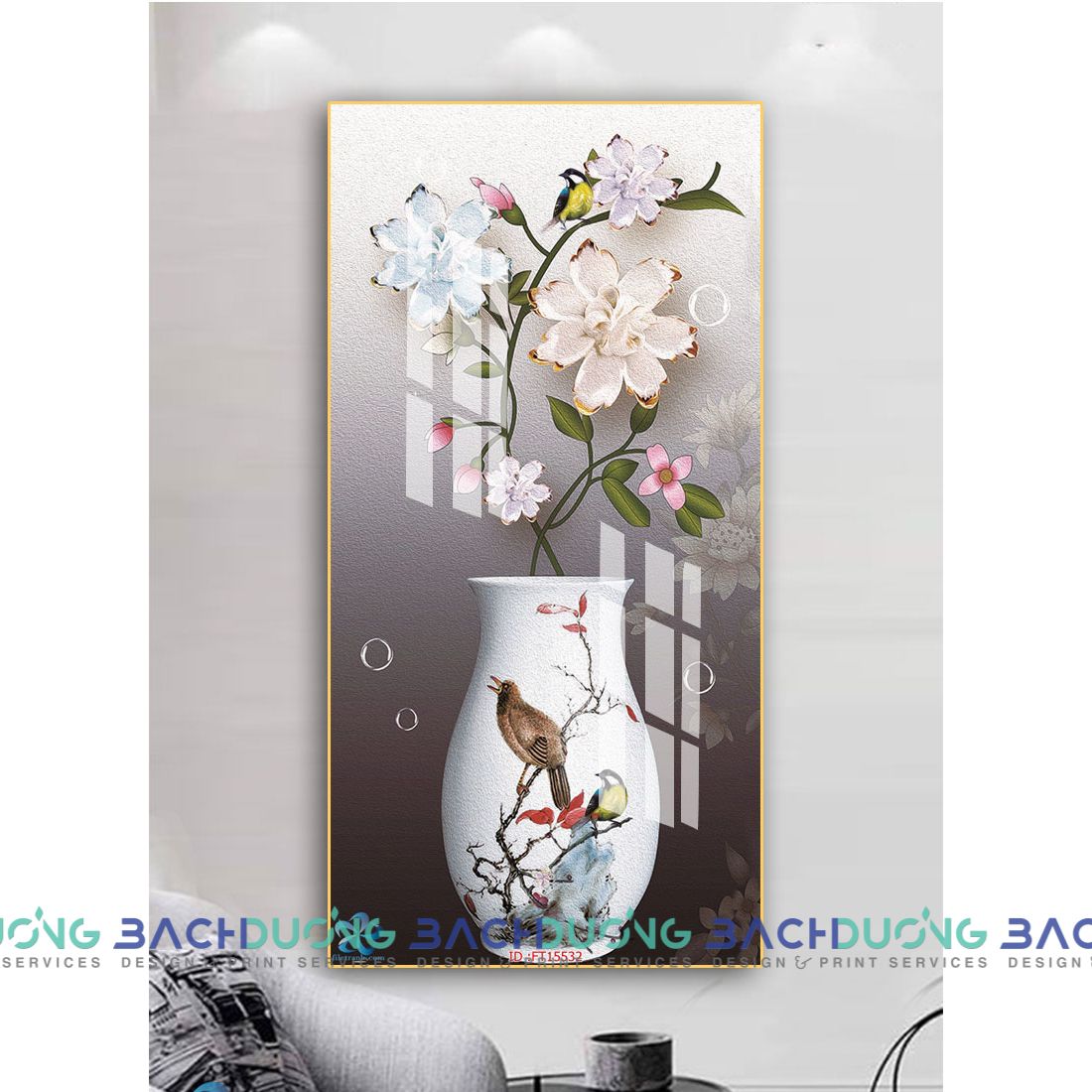  Tranh trang trí bình hoa FT15532 