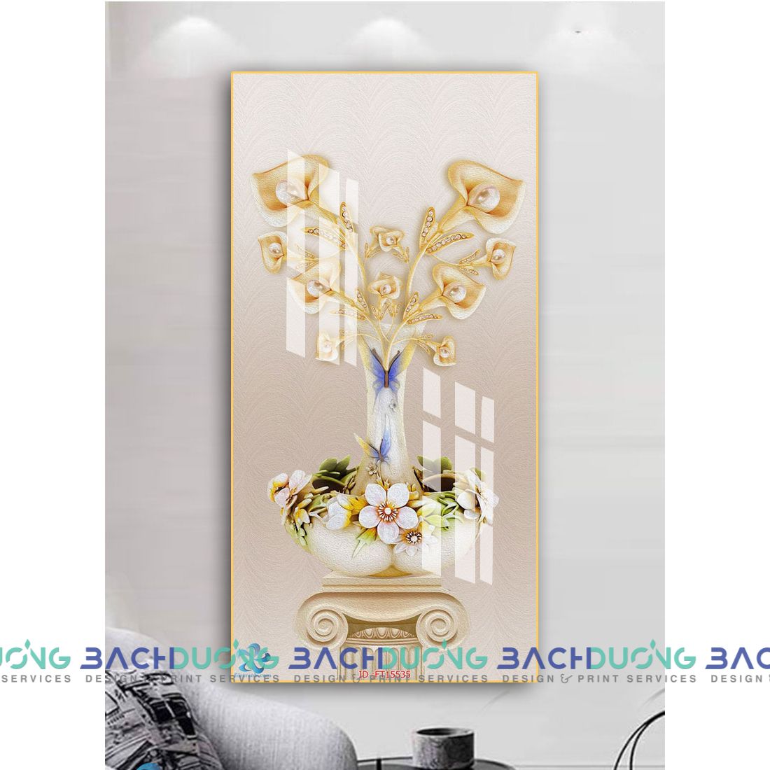  Tranh trang trí bình hoa sang trọng FT15535 