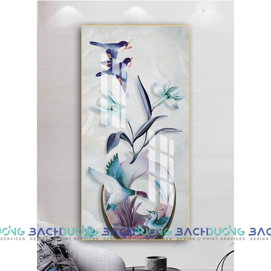  Tranh trang trí bình hoa trang nhã FT15577 