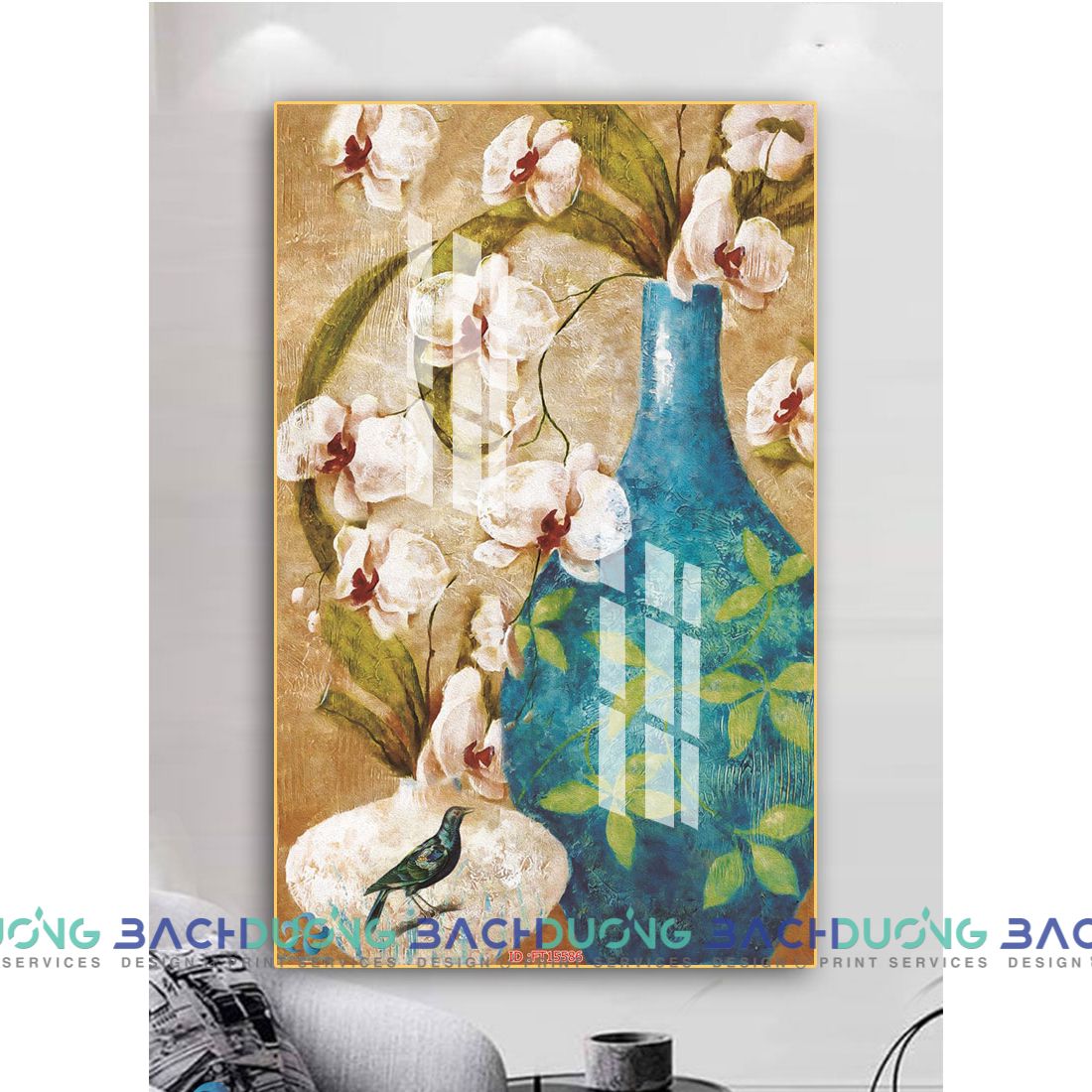  Tranh trang trí bình hoa trang nhã FT15586 