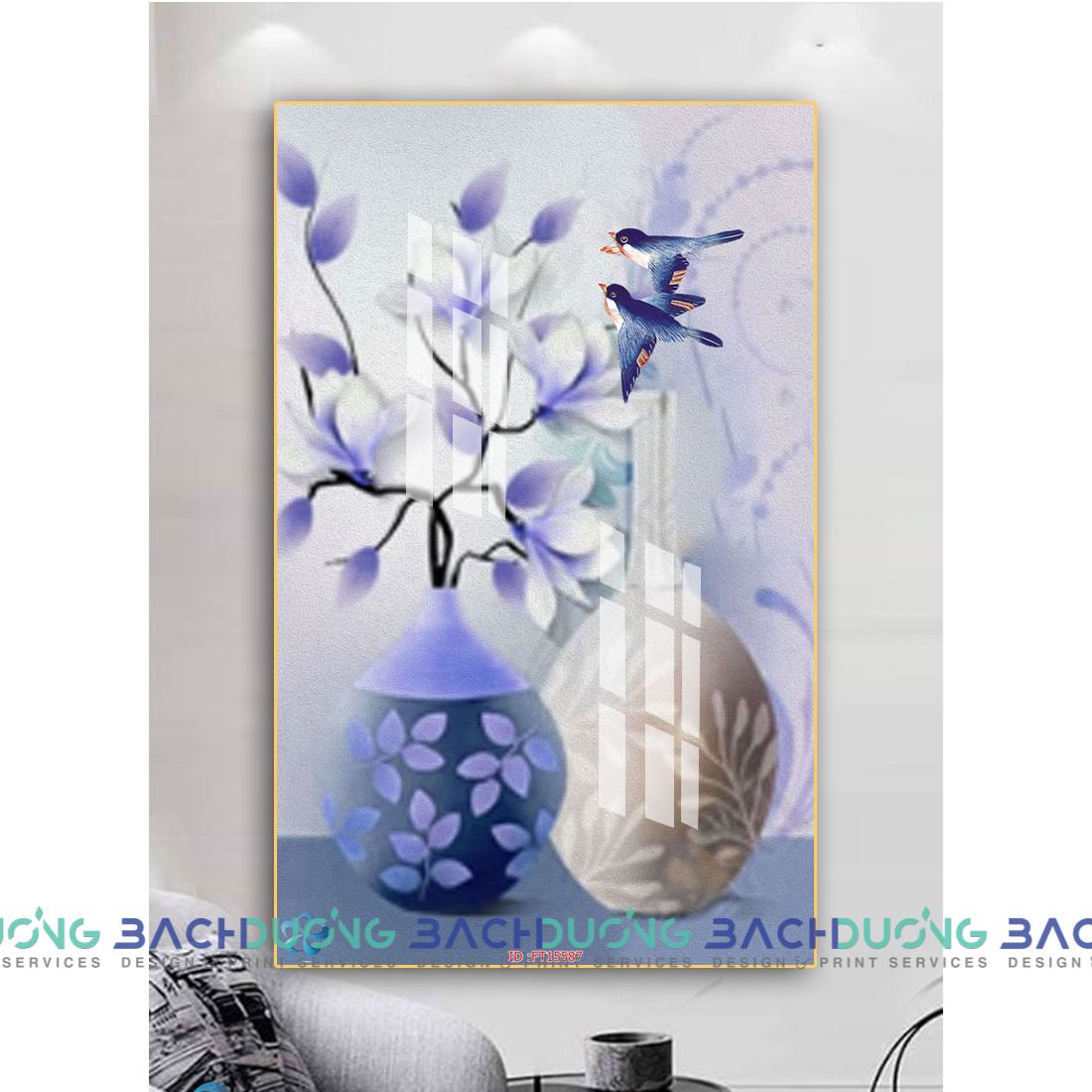  Tranh trang trí bình hoa trang nhã FT15586 