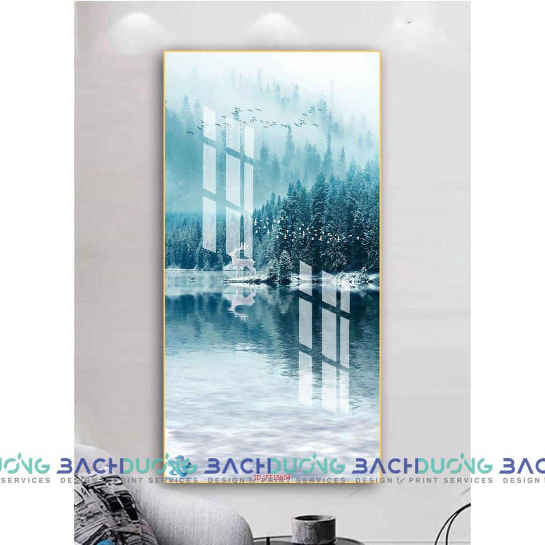  Tranh chú hưu bên hồ FT15604 