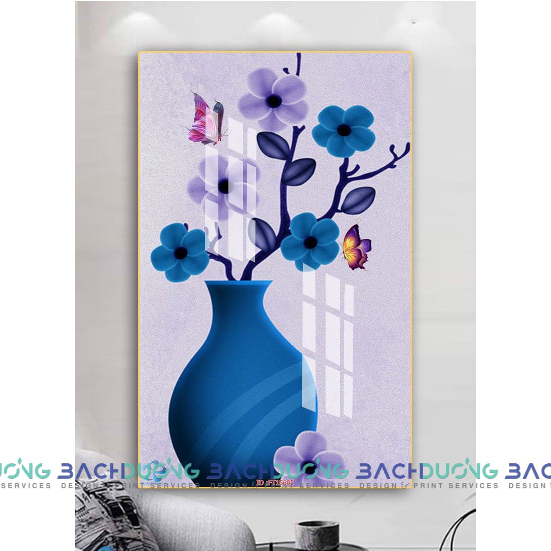  Tranh trang trí bình hoa trang nhã FT15605 