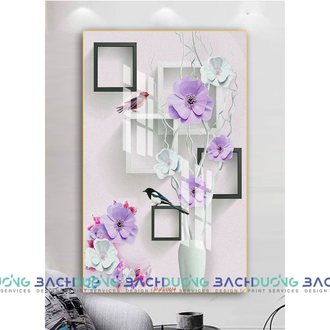  Tranh trang trí bình hoa trang nhã FT15614 