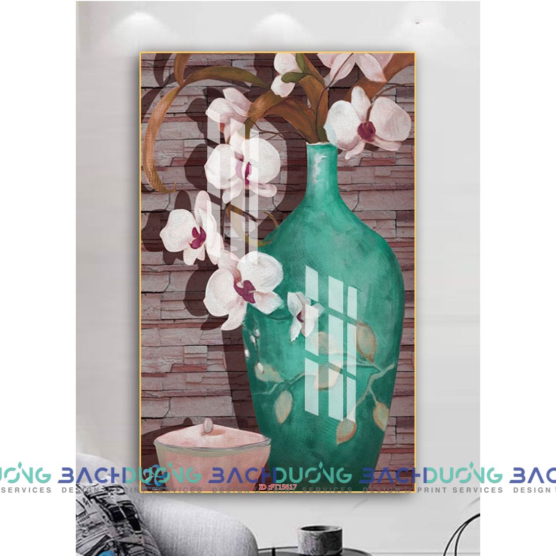  Tranh trang trí bình hoa trang nhã FT15617 
