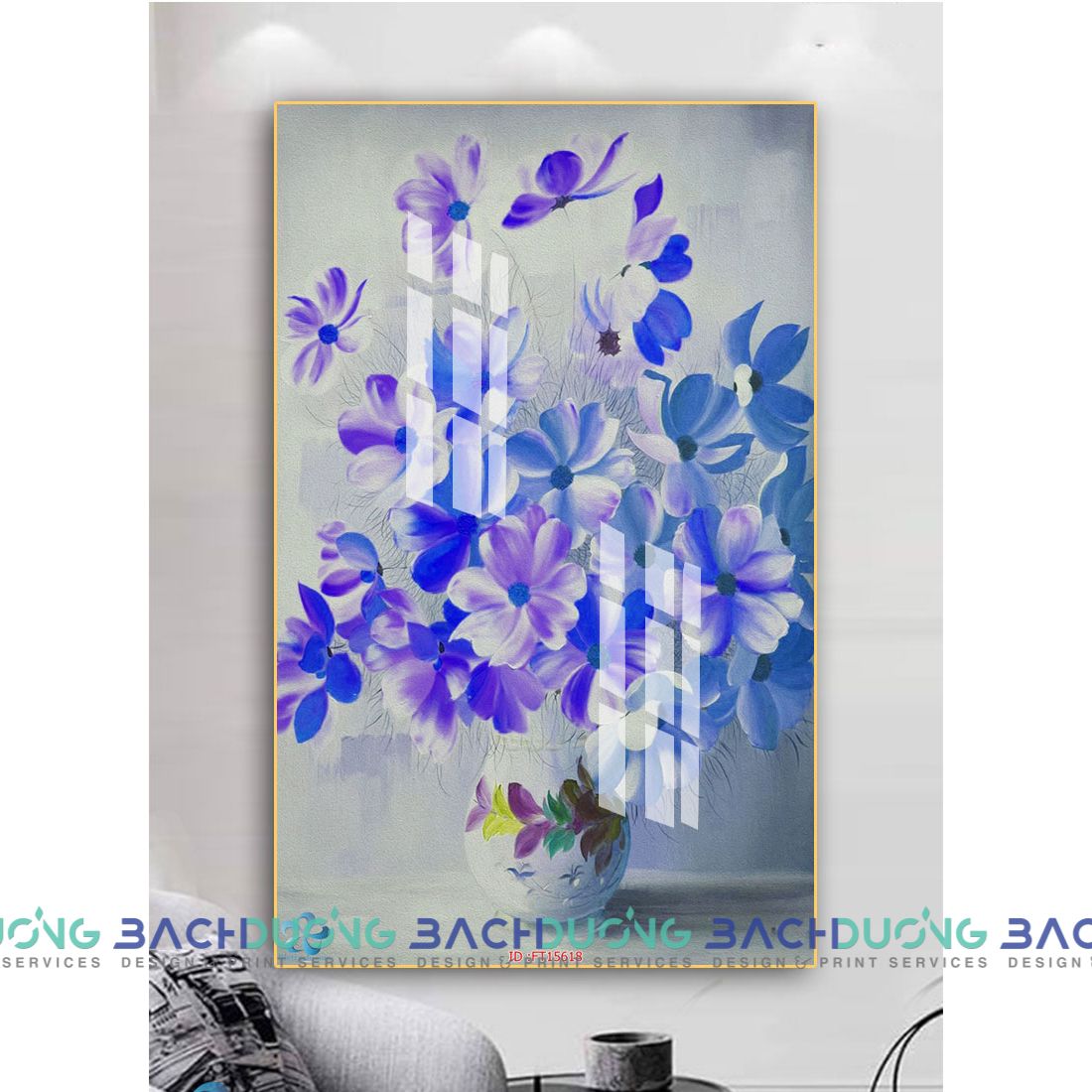  Tranh trang trí bình hoa trang nhã FT15618 