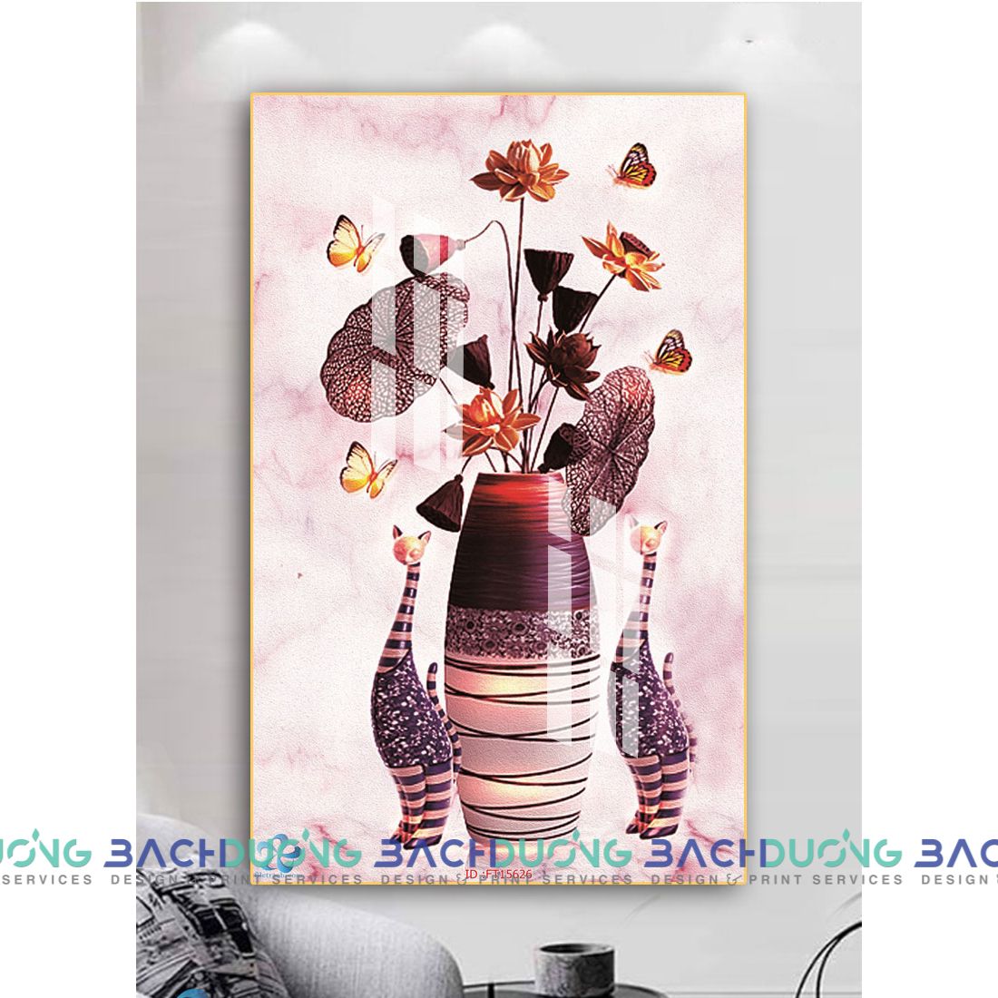  Tranh trang trí bình hoa trang nhã FT15626 