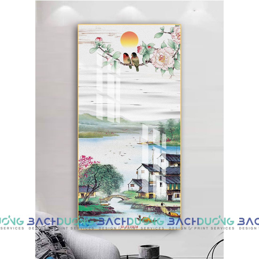  Tranh phong cảnh làng quê FT15634 