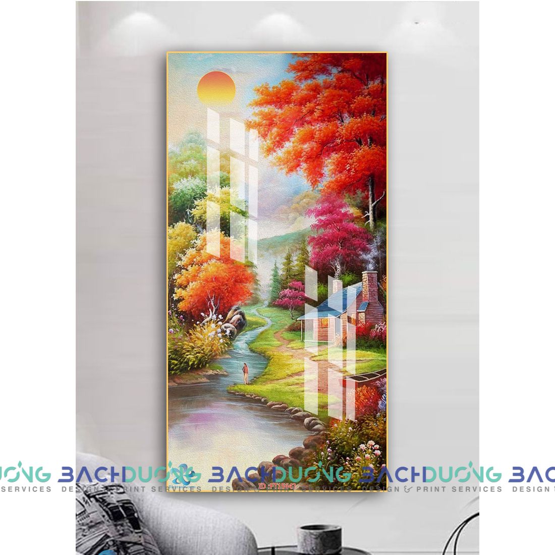  Tranh cảnh rừng mùa thu FT15642 