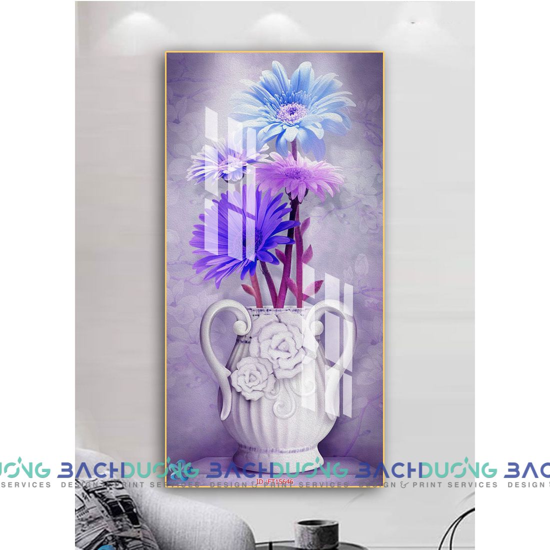  Tranh trang trí bình hoa trang nhã FT15646 