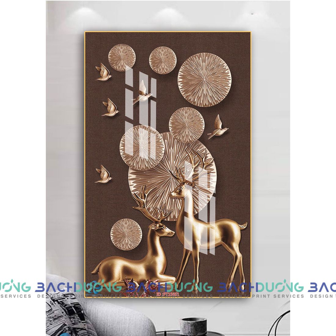  Tranh trang trí đôi hưu ấn tượng FT15651 